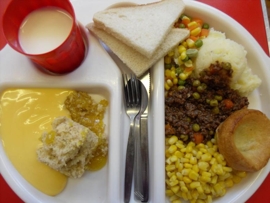 mince  mash and lemon sponge